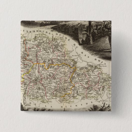 Dept. van Moselle Vierkante Button 5,1 Cm (Voorkant)
