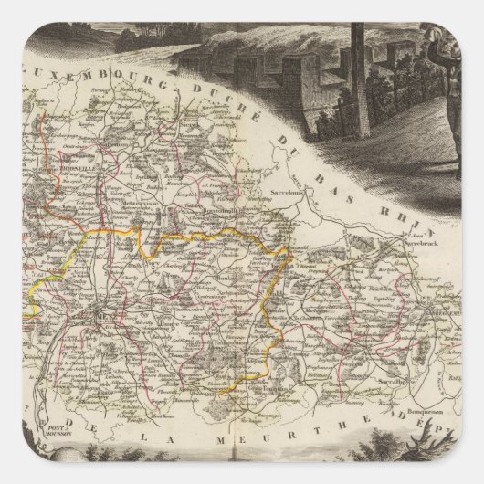 Dept. van Moselle Vierkante Sticker (Voorkant)