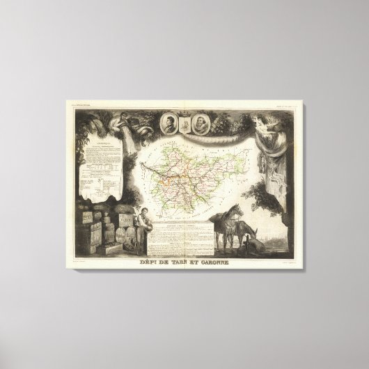 Dept van Tarn en Garonne Canvas Afdruk (Voorkant)