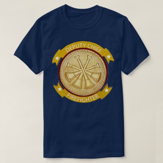 DEPUTY FIRE CHIEF FIREFIGHTER GOLD MEDALLION T-SHIRT (Design voorkant)
