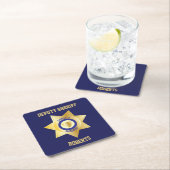 Deputy Sheriff Gold Star Aangepast Kartonnen Onderzetters (Insitu)