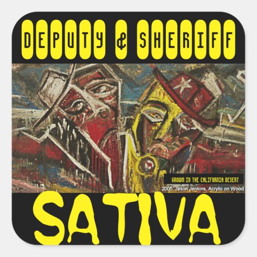 DEPUTY & SHERIFF SATIVA VIERKANTE STICKER (Voorkant)