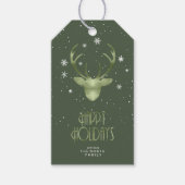 Der Antlers & Sneeuwkerstgroen ID861 Gift Label Cadeaulabel (Voorkant)