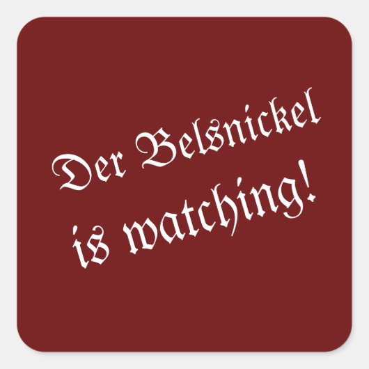 Der Belsnickel kijkt naar sticker (Voorkant)