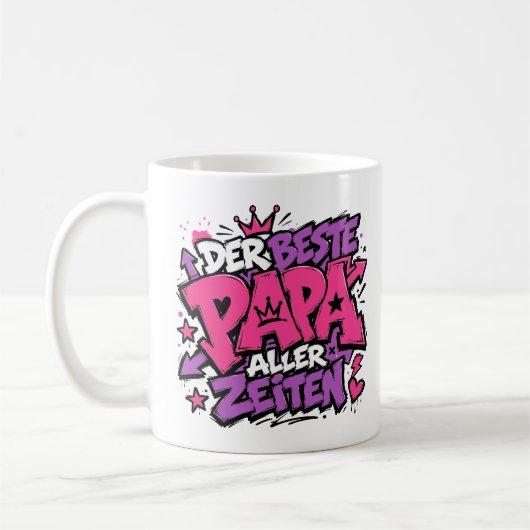 der beste papa aller Zeiten graffiti 7 Koffiemok (Links)