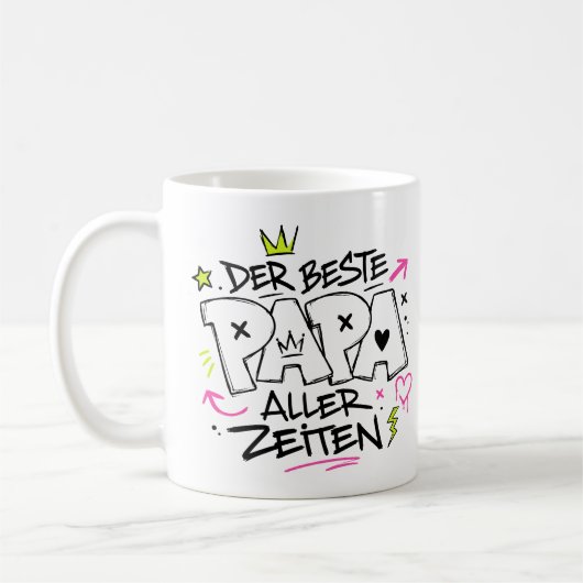 der beste papa aller zeiten graffiti 9 koffiemok (Links)