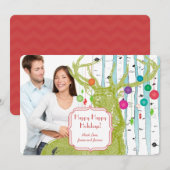  Der Birch Tree-kerstkaart Feestdagenkaart (Voorkant / Achterkant)