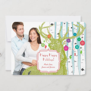 Der Birch Tree-kerstkaart Feestdagenkaart