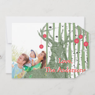 Der Birch Tree-kerstkaart Feestdagenkaart