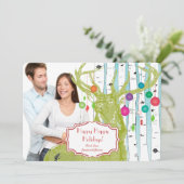  Der Birch Tree-kerstkaart Feestdagenkaart (Staand voorkant)