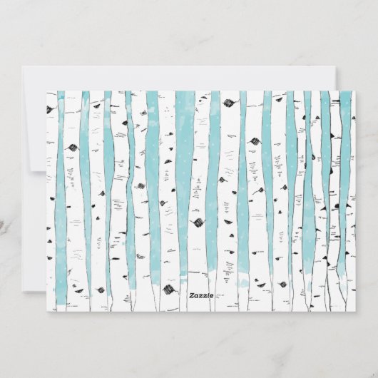  Der Birch Tree-kerstkaart Feestdagenkaart (Achterkant)