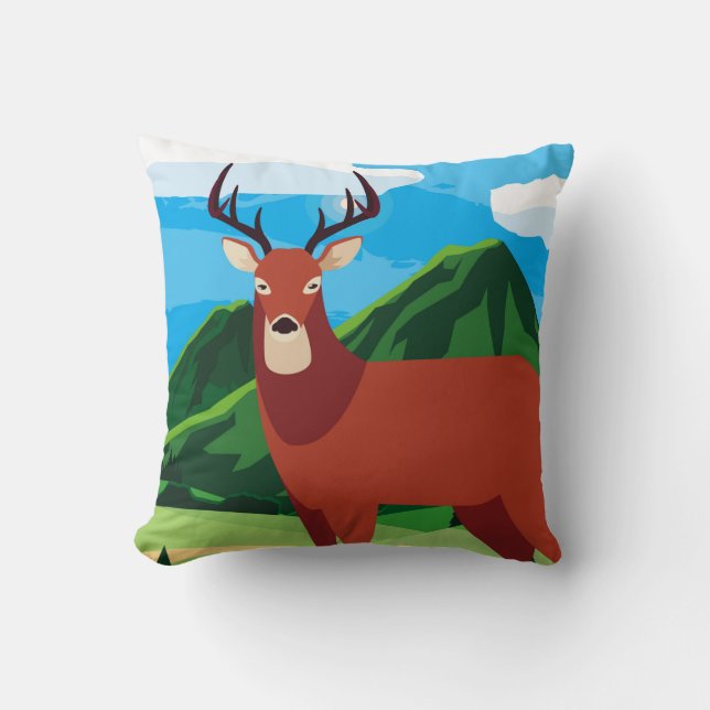 Der blij herfst seizoen flat designanimal, kunst,  kussen (Voorkant)