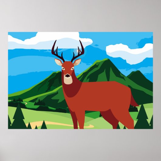Der blij herfst seizoen flat designanimal, kunst,  poster (Voorkant)