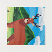 Der blij herfst seizoen flat designanimal, kunst, wandkleed (Voorkant (horizontaal))