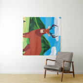 Der blij herfst seizoen flat designanimal, kunst, wandkleed (In Situ (horizontaal))