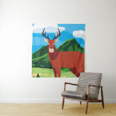 Der blij herfst seizoen flat designanimal, kunst, wandkleed (In situ)