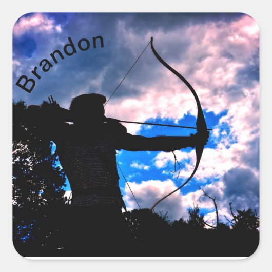 Der Bogenschütze Vierkante Sticker (Voorkant)