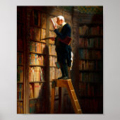 Der Bücherwurm Carl Spitzweg - Deutsche Malerei Poster (Voorkant)