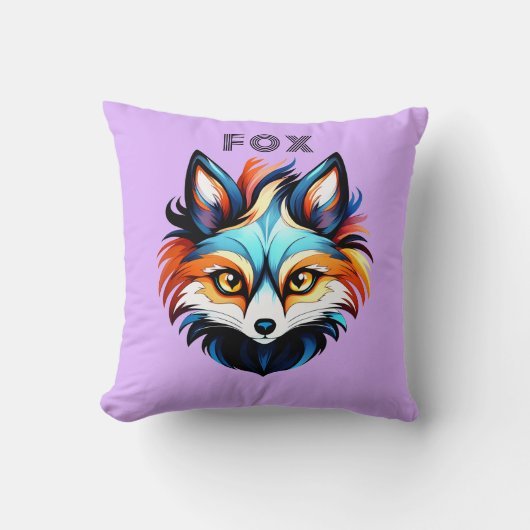 Der Bunte Fuchs - Kopf Portrait Kussen (Voorkant)
