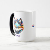 Der Bunte Fuchs - Kopf Portrait Magische Mok (Voorkant links)