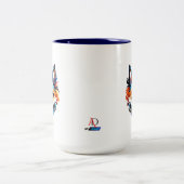 Der Bunte Fuchs - Kopf Portrait Tweekleurige Koffiemok (Center)