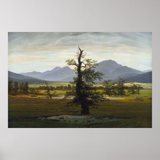 Der Einsame Baum - Caspar David Friedrich 1822 Poster (Voorkant)