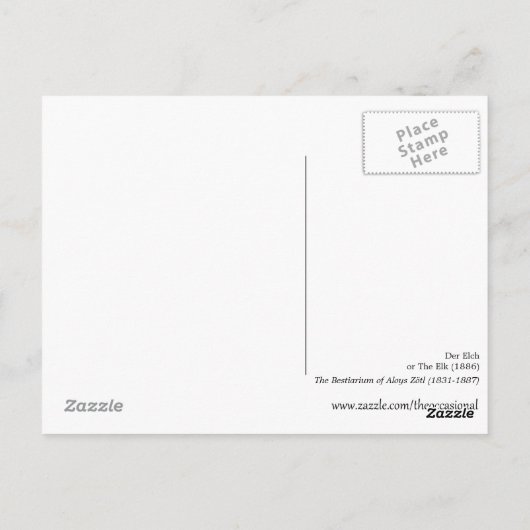 Der Elch of The Elk (1886) Briefkaart (Achterkant)