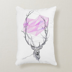 Der en roze geometrische harttekening Dierkunst Decoratief Kussen