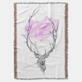 Der en roze geometrische harttekening Dierkunst Deken