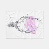Der en roze geometrische harttekening Dierkunst Fleece Deken (Voorkant (Horizontaal))