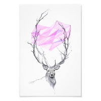 Der en roze geometrische harttekening Dierkunst