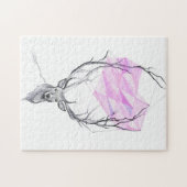 Der en roze geometrische harttekening Dierkunst Legpuzzel (Horizontaal)