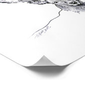 Der en roze geometrische harttekening Dierkunst Poster (Hoek)