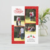 Der en tree Merry-kerstfoto Feestdagenkaart (Staand voorkant)