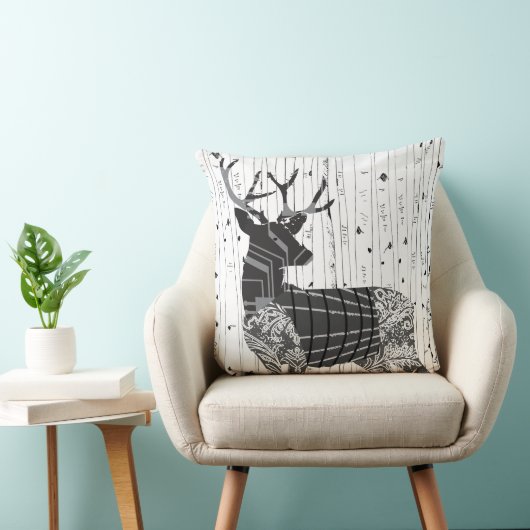 Der- en vogelboompiloot kussen (Stoel)