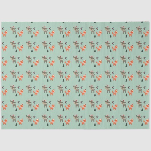 Der en vos in Kerstmis Tissuepapier (Voorkant)