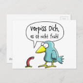 Der frühe Vogel Verpiss dich, es ist nicht früh Briefkaart (Voorkant / Achterkant)