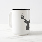 Der - geometrisch patroon - zwart-wit. tweekleurige koffiemok (Voorkant links)