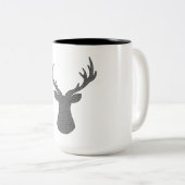 Der - geometrisch patroon - zwart-wit. tweekleurige koffiemok (Voorkant rechts)