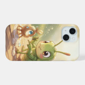 Der Grashüpfer und das Nektarkunstwerk.2 iPhone 15 Case (Achterkant horizontaal)