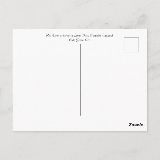 Der Grazing in Lyme Park Briefkaart (Achterkant)
