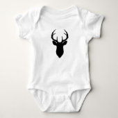 Der Head Antlers Rustisch Land Modern Romper (Voorkant)