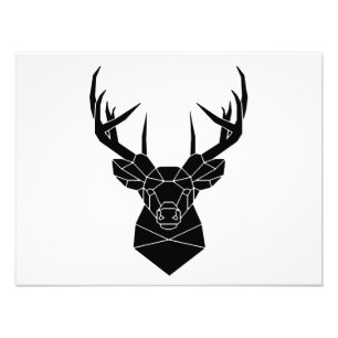 Der Head Geometric Ai File Deer Silhouette Stag P Foto Afdruk