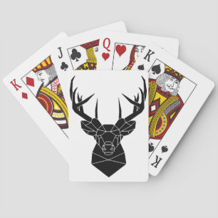 Der Head Geometric Ai File Deer Silhouette Stag P Pokerkaarten