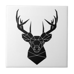 Der Head Geometric Ai File Deer Silhouette Stag P Tegeltje