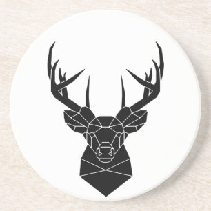 Der Head Geometric Ai File Deer Silhouette Stag P Zandsteen Onderzetter