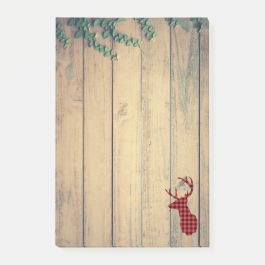 Der Head met Antlers op Faux Wood Post-it® Notes (Voorkant)