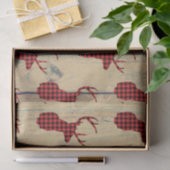 Der Head met Antlers op Faux Wood Tissuepapier (Geschenk)