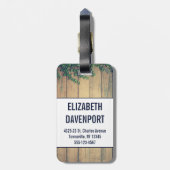 Der Head met Antlers op houten planken met bladere Bagagelabel (Achterkant verticaal)