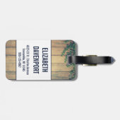 Der Head met Antlers op houten planken met bladere Bagagelabel (Achterkant horizontaal)